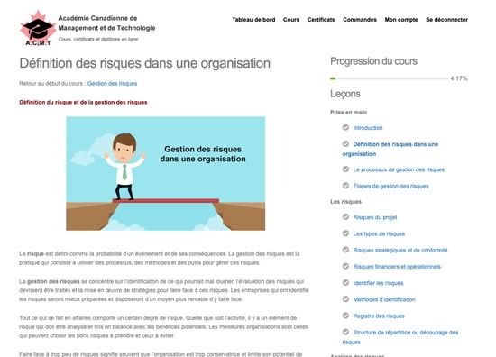 image contenu cours intro management ou gestion d'entreprise formation à distance